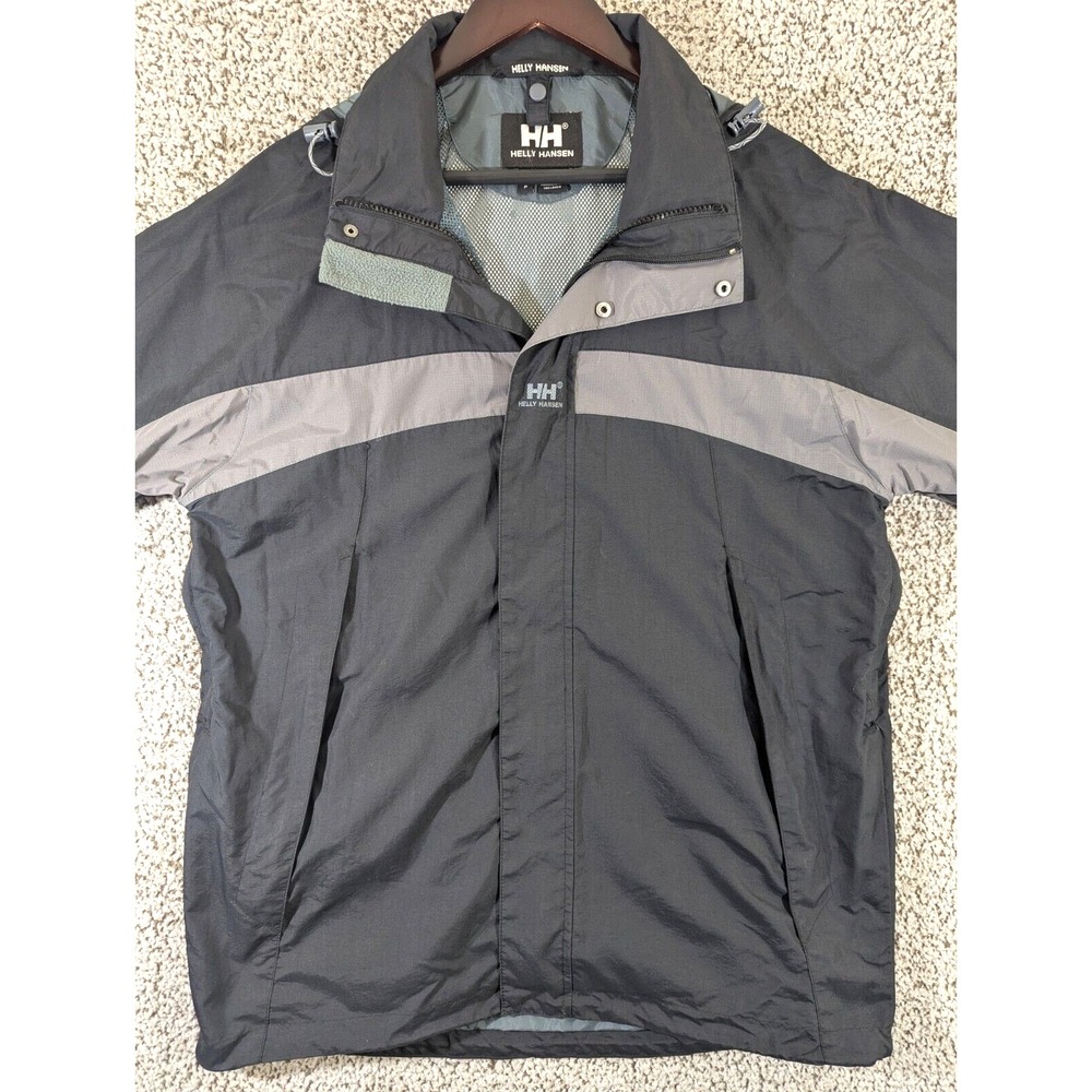 Helly Hansen Men’s Black and Gray Raincoat